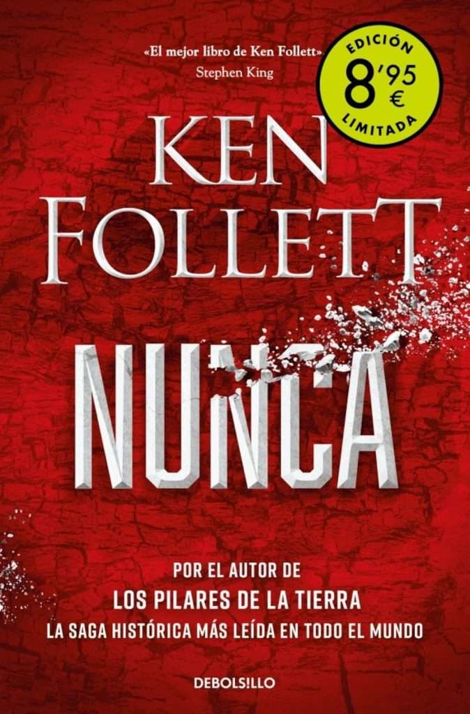 Portada de Nunca, de Ken Folletr. Thriller de espionaje