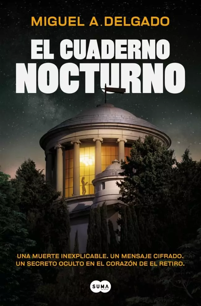 Portada de El cuaderno nocturno, Miguel A. Delgado. Thriller de acción
