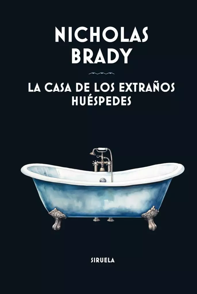 Portada de La casa de los extraños huéspedes, Nicholas Brady. Ficción detectivesca británica