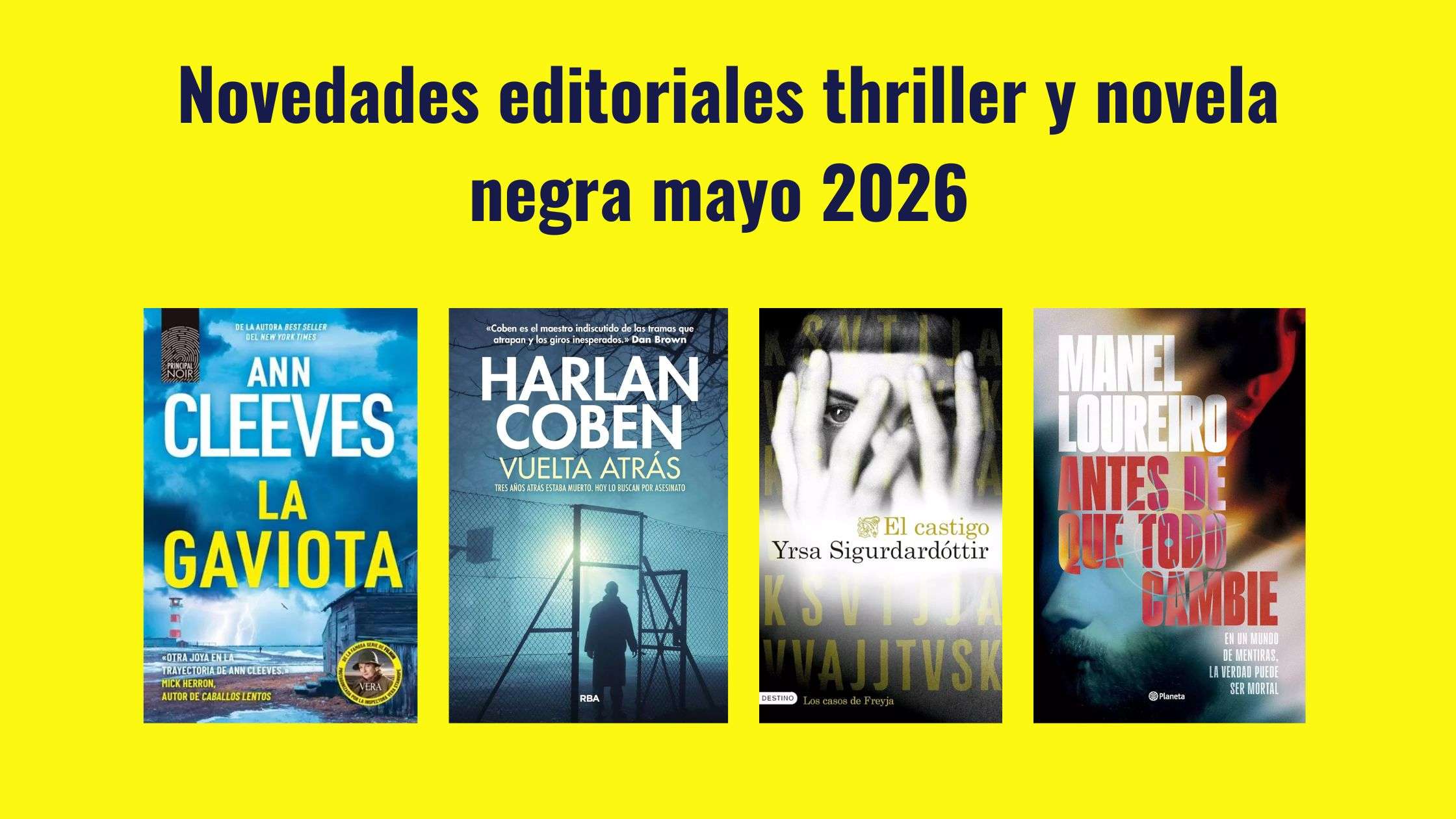 Novedades editoriales de thriller y novela negra mayo 2026